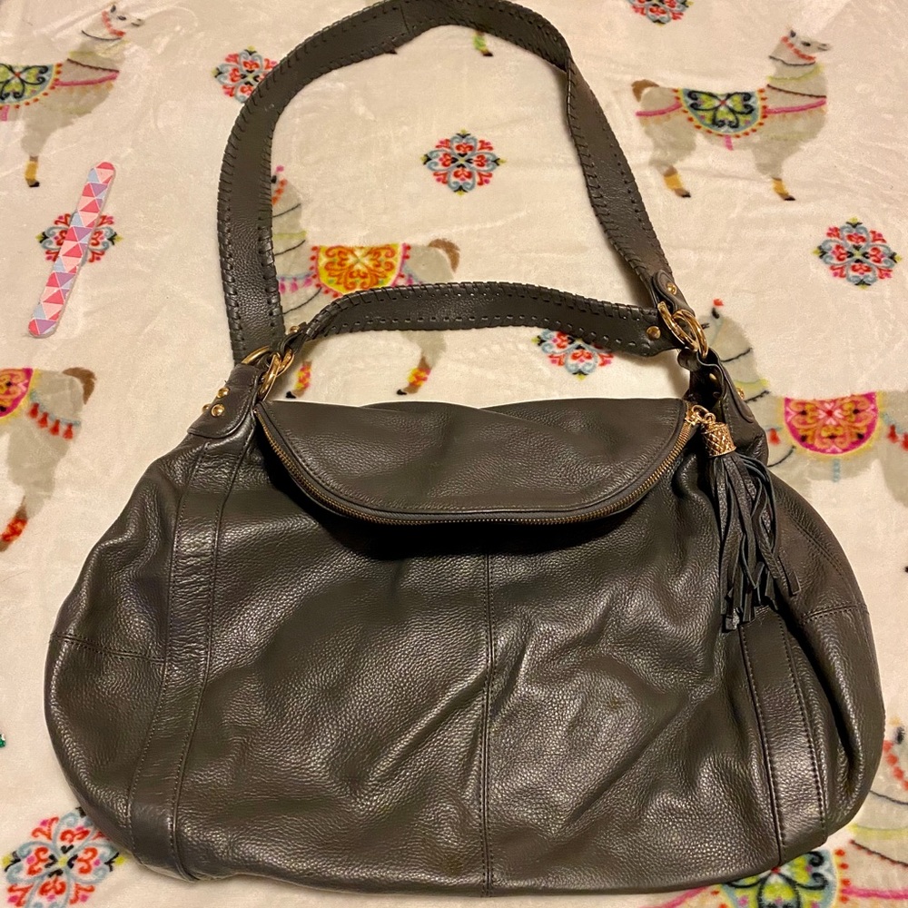 New Onna Ehrlich Gray Leather “Rachel” Bag - Picture 6 of 8